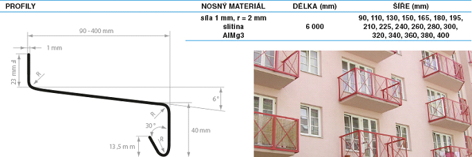 Ohýbaný parapet